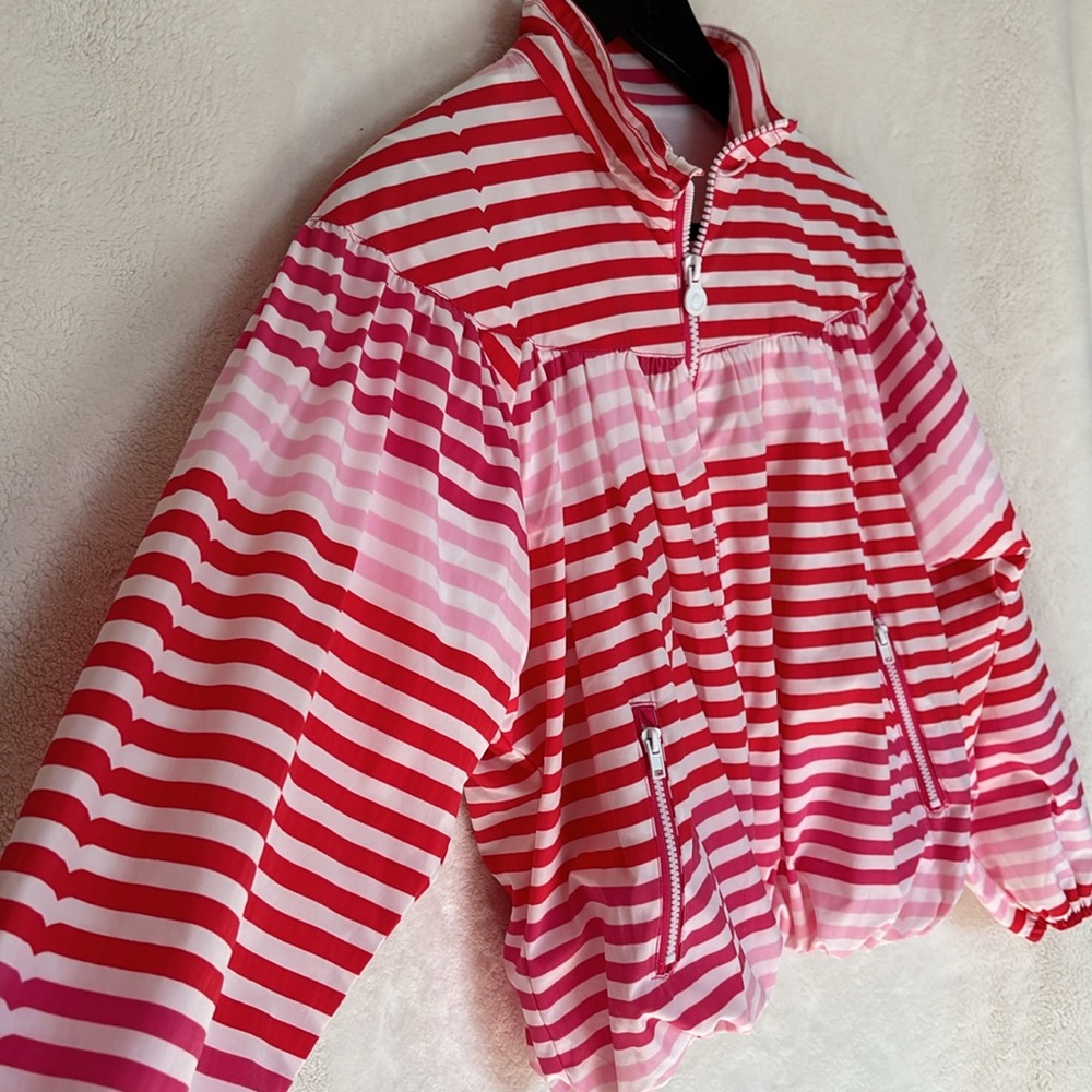 NWOT Hunter for Target Girls Red Pink Striped Jacket Size Large (10-12)
